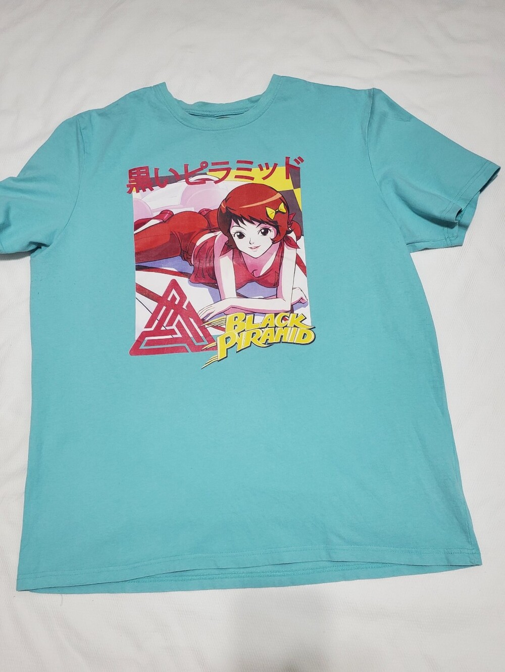 Black Pyramid Anime T-Shirt Teal Mens XXXL